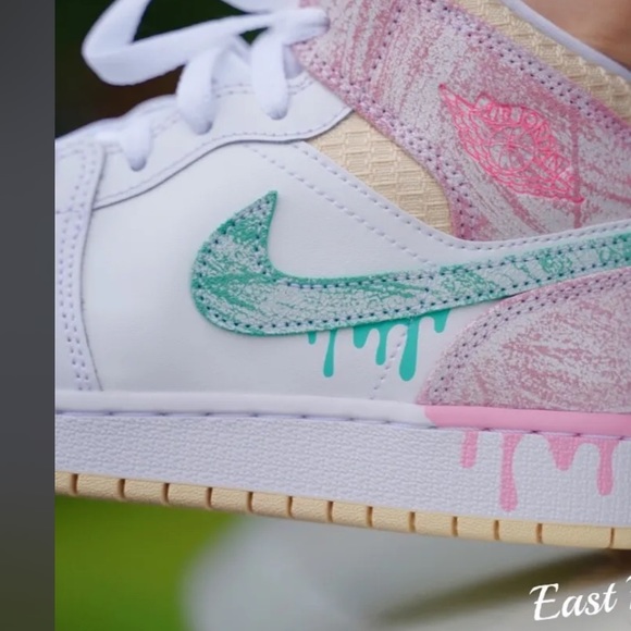 Nike Shoes Brand New Nike Air Jordan Mid Se Gs Paint Drip Ice Cream